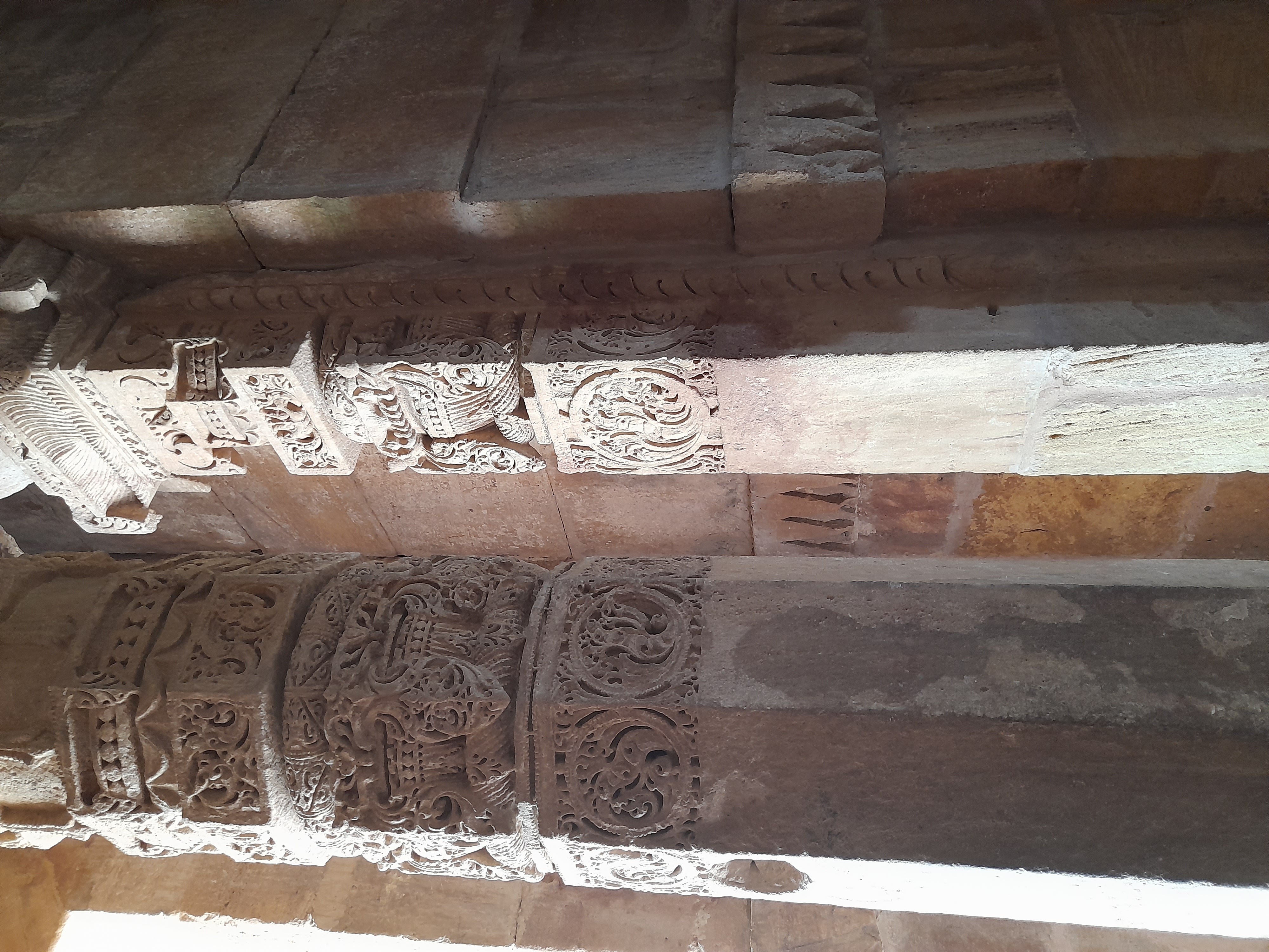 Pillars in the Gudhamandapa, Sun Temple, Modhera